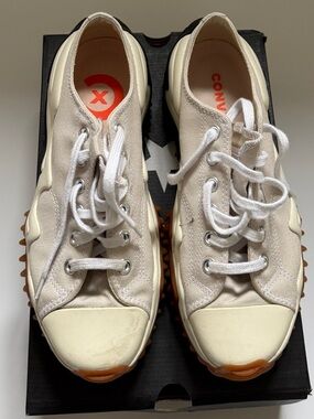 Converse White Canvas Low-Top Sneakers with Gum Outsole